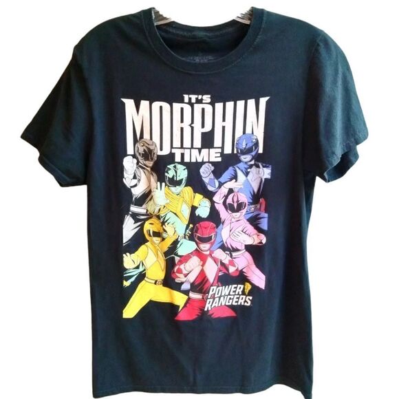 Power Rangers It's Morphin Time Tee Shirt Size S Black Short Sleeves - Picture 1 of 5